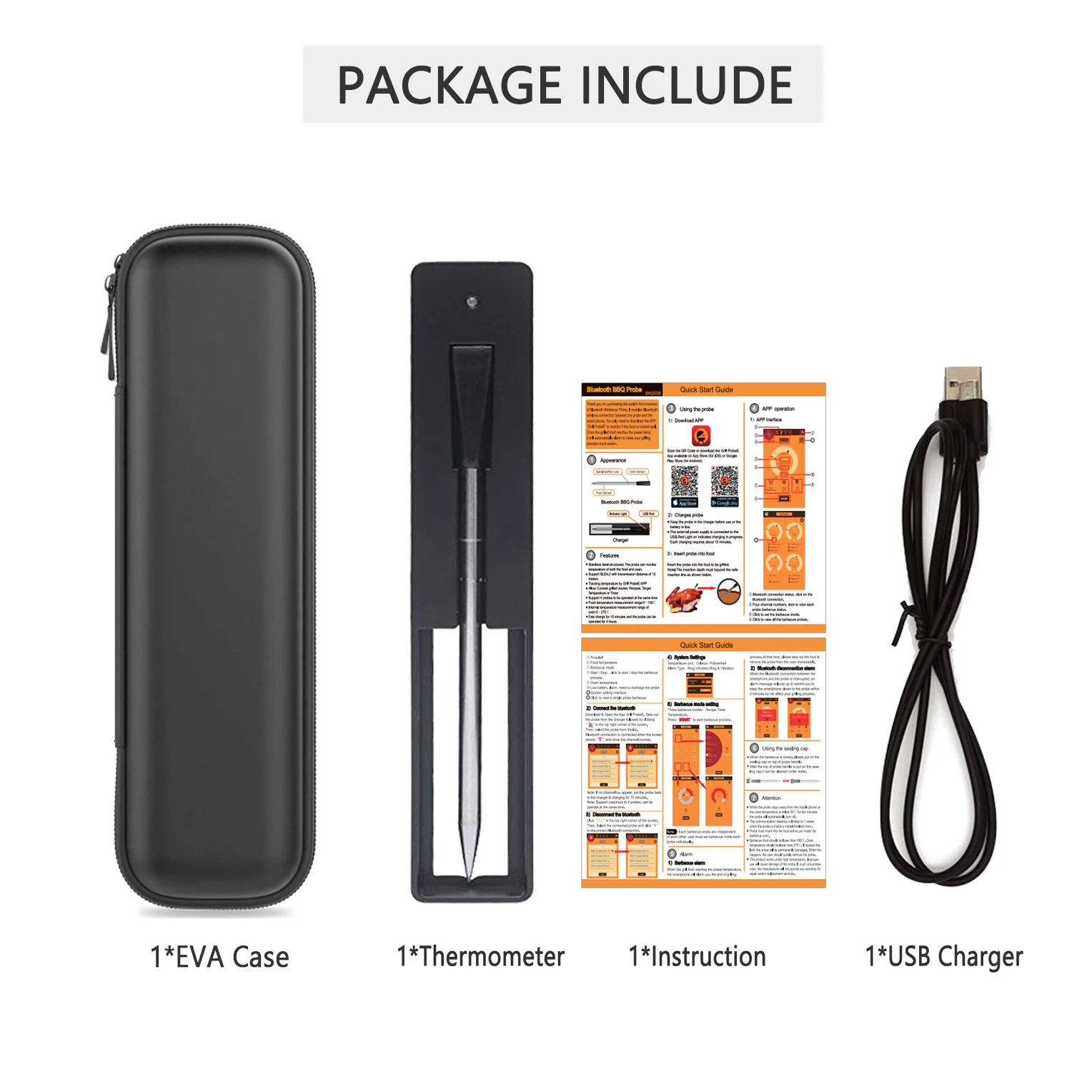 Беспроводной цифровой термометр с Bluetooth для духовки гриля мяса щупа кухонный