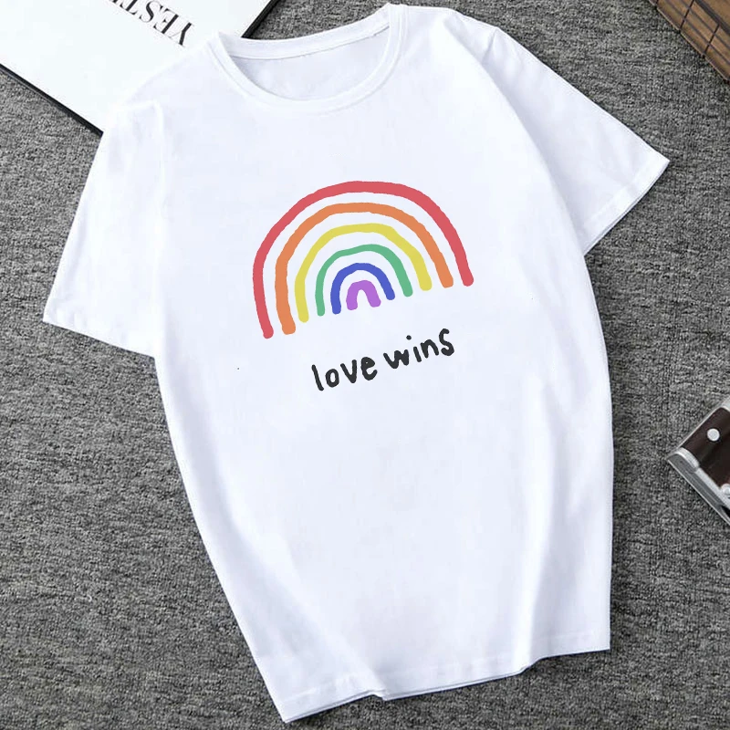 Футболка для бисексуалов лесбиянок надписей Love Wins лгбт женская футболка геев