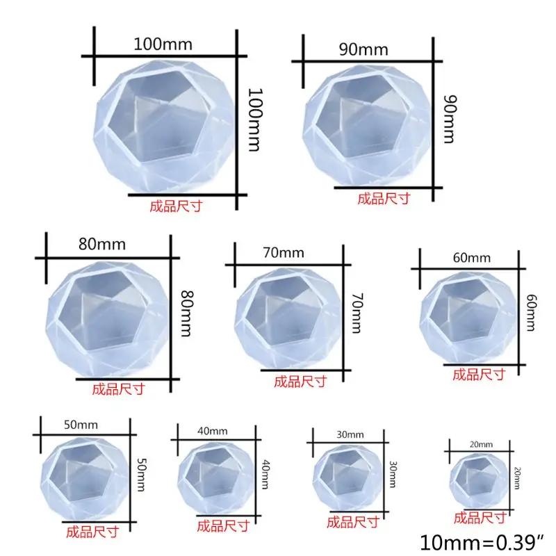 

Crystal Epoxy Resin Mold Diamond Pendant Casting Mould DIY Crafts Making Tool H37C