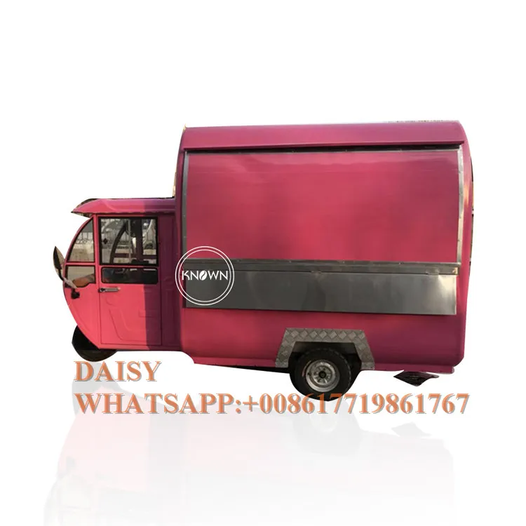 Мобильная тележка для фаст фуда розового цвета трехколесная tuk продажа из