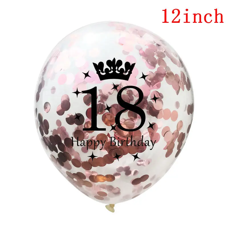 12 шт. 18 лет воздушные шары с блестками на день рождения красные желтые бумажные