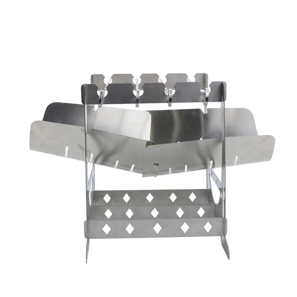 

Ultra-light Stainless Steel Stove Folding Outdoor Camping Campfire Wood Stove Barbecue Heating Stove Hunting Heating Stove