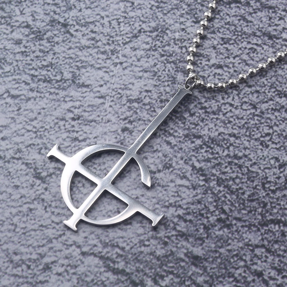 Ожерелье из нержавеющей стали с крестом призраком без имени для женщин и мужчин
