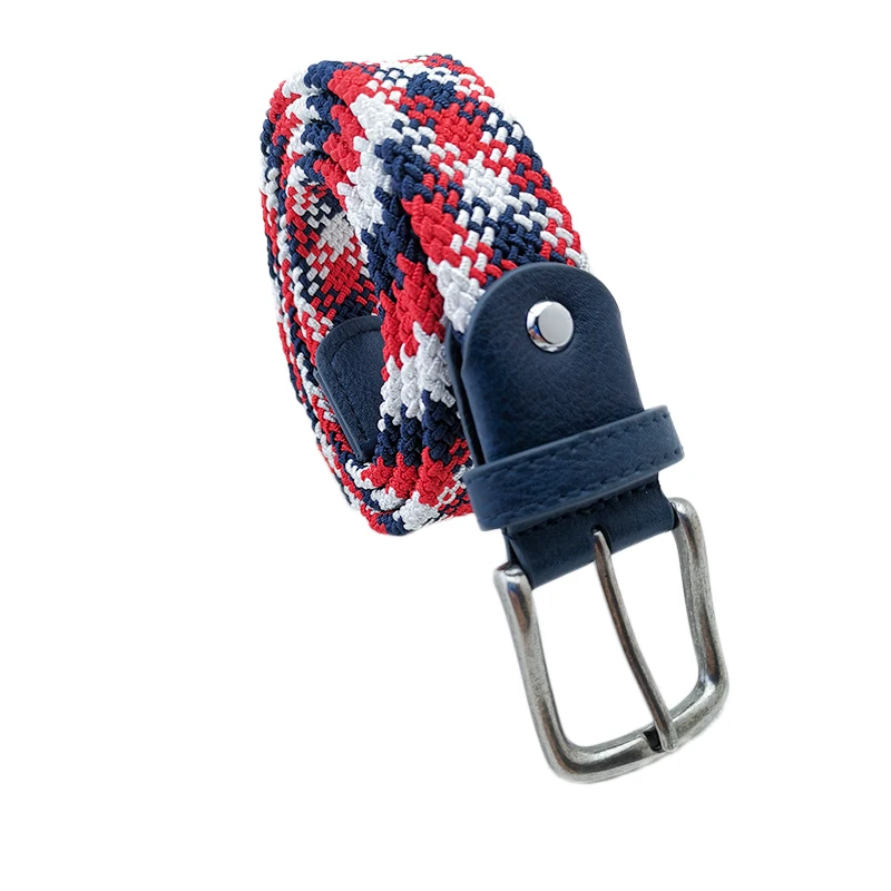 Мужской тканевый кожаный эластичный тканый пояс Новый Модный Эластичный ремень