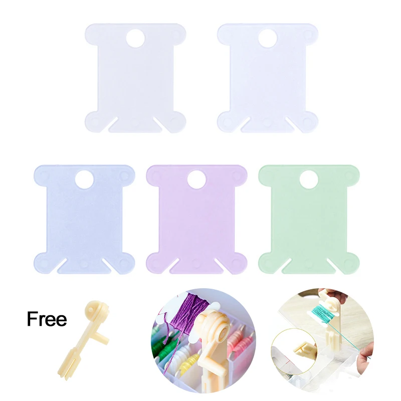 

120pcs Embroidery Floss Craft Thread Bobbin Cross Stitch Storage Holder With Free Thread Winder Holder