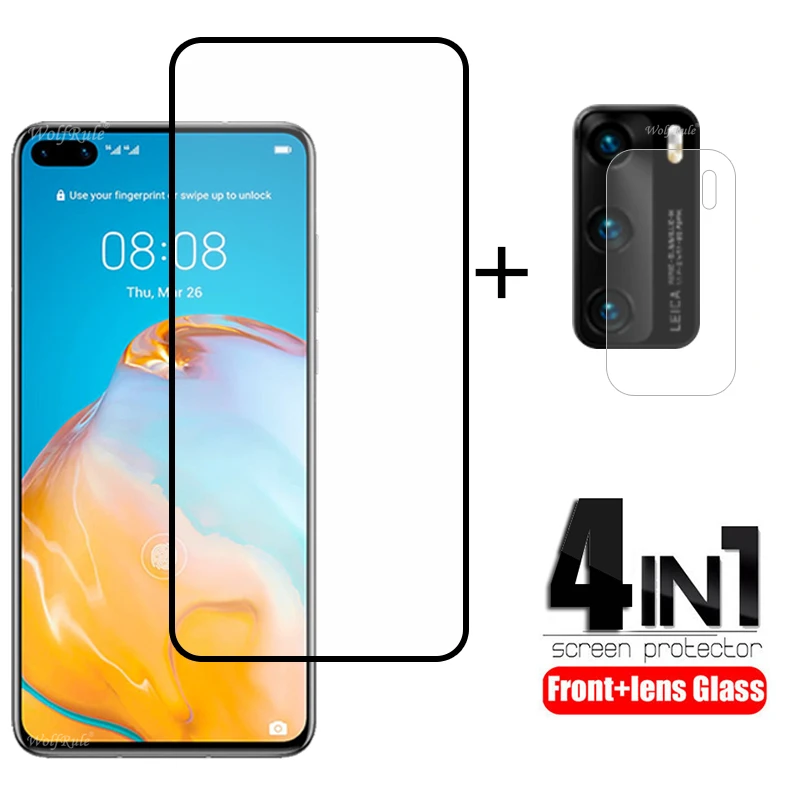 4 в 1 для Huawei P40 стекло Honor 9A 9C 9S стеклянная камера защита P 40 Lite V30 Pro