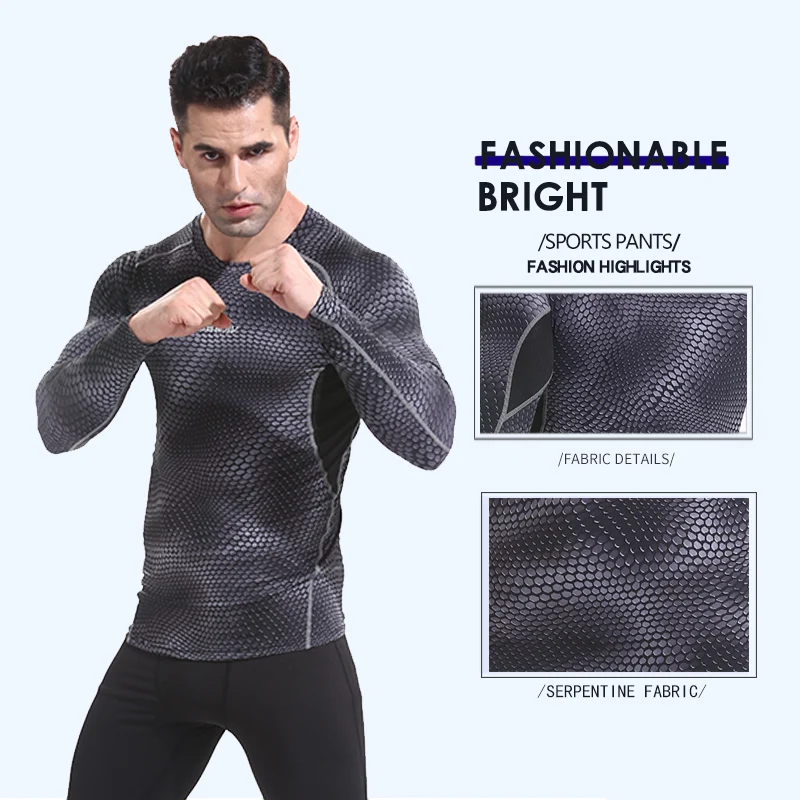NEW 2020 Running Shirt Men T-shirt Long Sleeve Compression Shirts Gym Fitness Sport | Спорт и развлечения