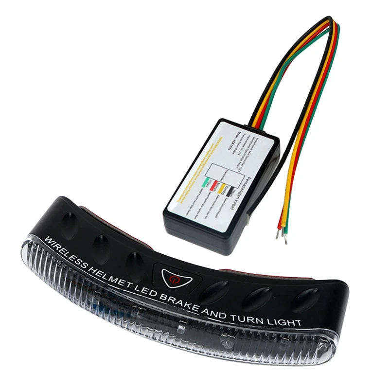 

Motorcycle Accessories 8 LED 2.4G Wireless Universal Moto Brake and Turn Signal Light Warning Light Helmet Lamp Black