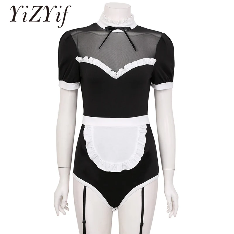 Женский Французский костюм горничной костюмы для косплея на Хэллоуин кружевной