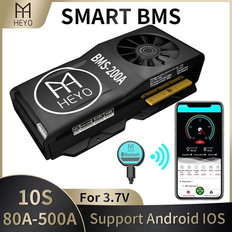 Умный литий ионный аккумулятор HEYO 10S 36 в 80 А 100 120 150 200 250 300 400 а Bluetooth BT GPS RS485 CANbus NTC UART