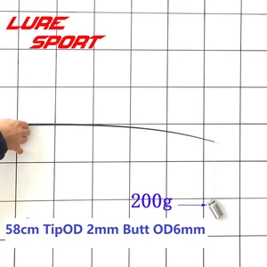LureSport 4 шт. 56 см 58 см твердый карбоновый наконечник для удочки без краски, Строительные Компоненты для удочки, ремонт удочки, аксессуары сделай сам