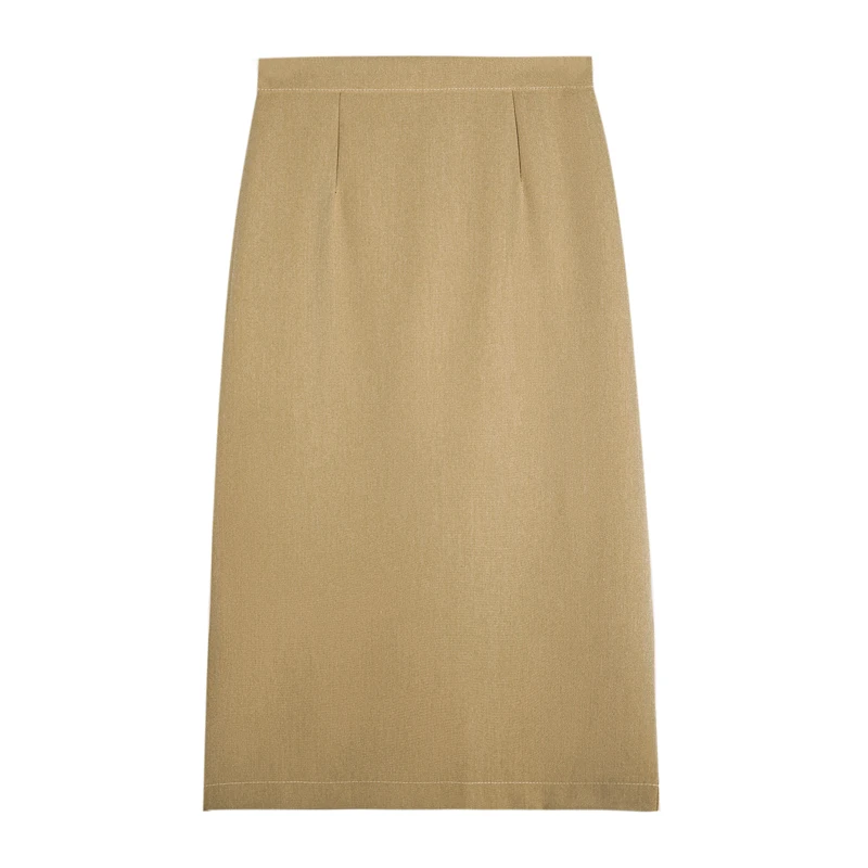 

2021 New Spring Summer Women High Waist Slim Long Skirt Korean Fashion Split Hem Solid Color Office Lady Pencil Skirt