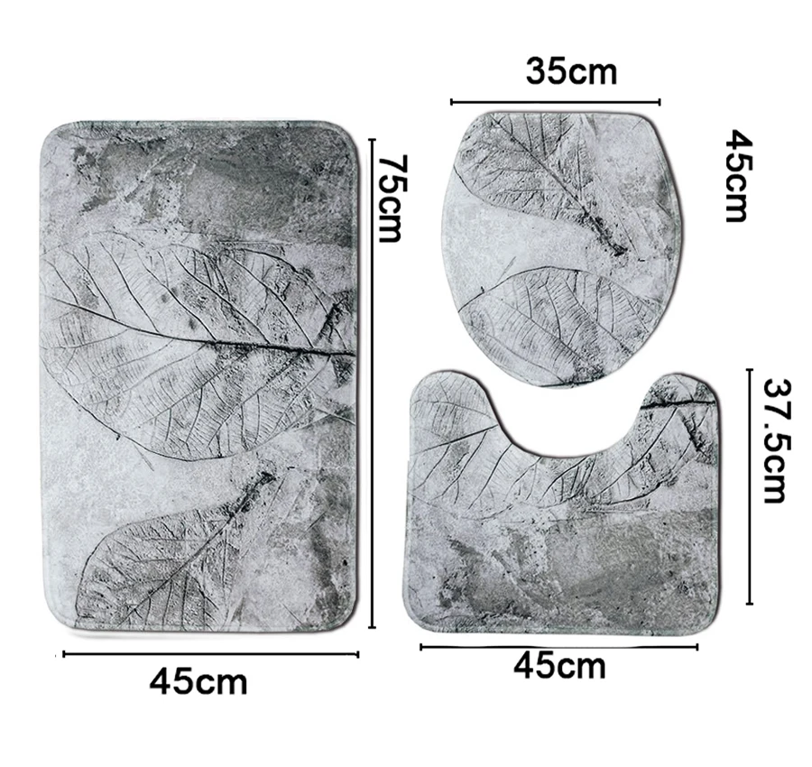 Коврик для ванной с узором в виде листьев коврик туалета крышка Набор ковриков