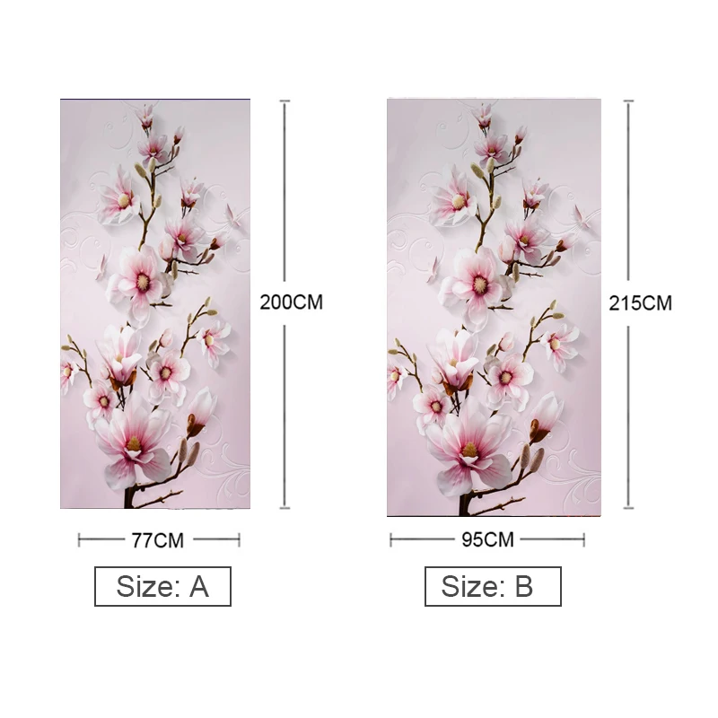 Самоклеящиеся 3D наклейки на дверь рельефные Розовые для гостиной спальни