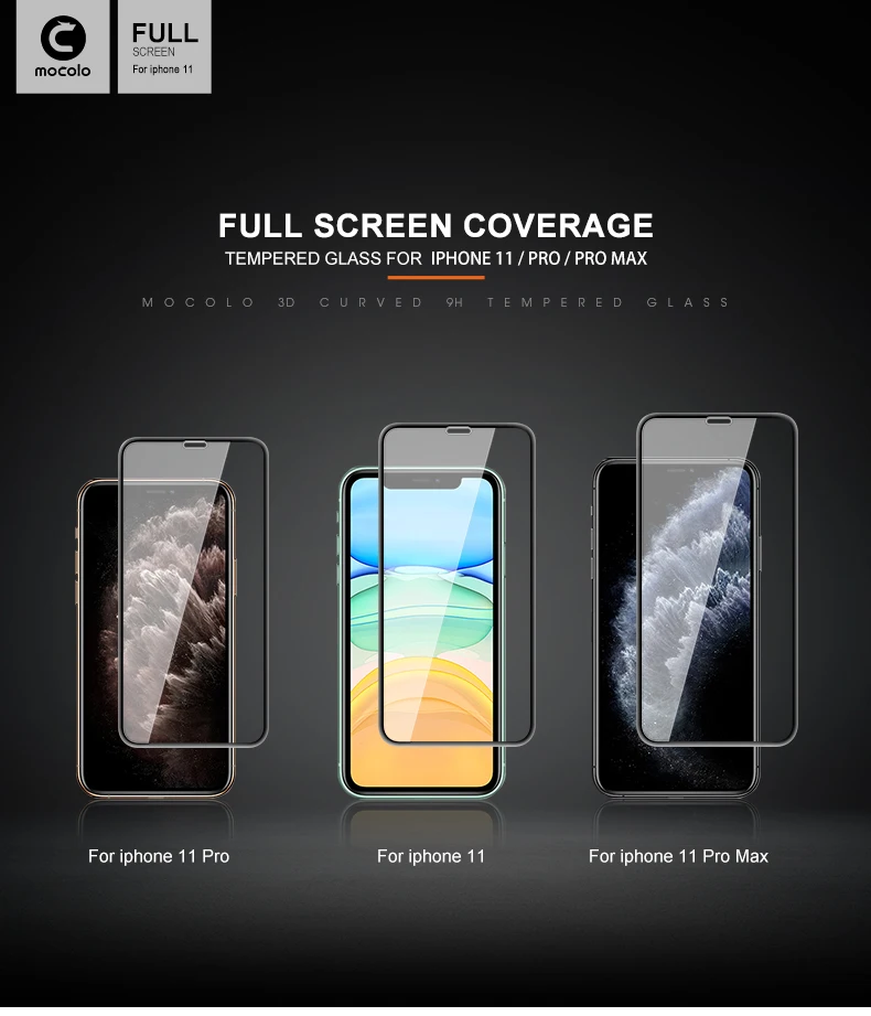 Mocolo 3D изогнутое полное клей стекло для iPhone 11 Закаленное стекло пленка 9H полное покрытие протектор экрана для iPhone 11 PRO MAX анти-масло