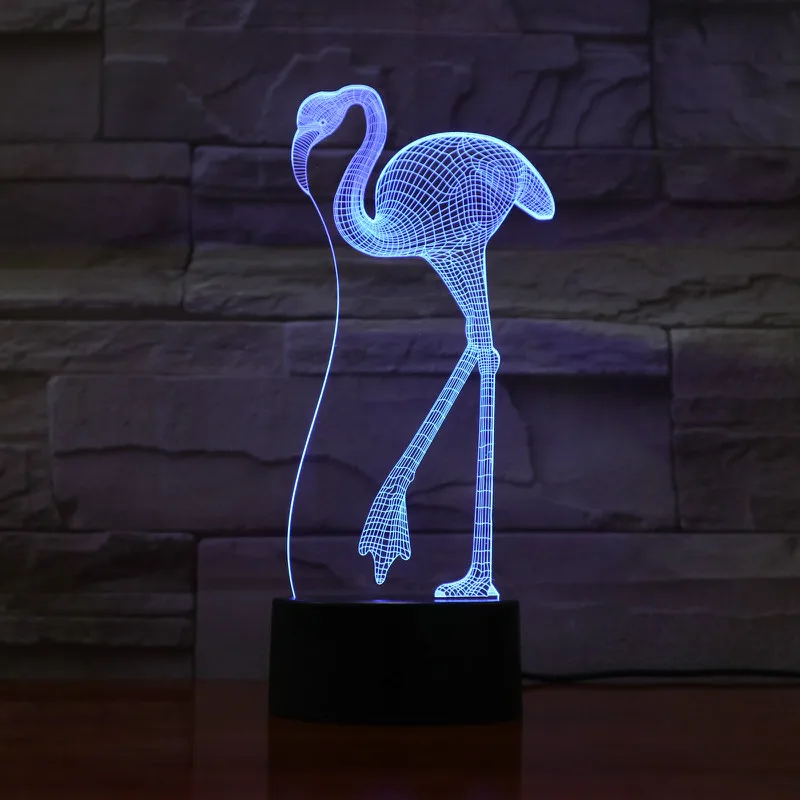VCity Фламинго 3D оптический многоцветная Лампа светодиодный лампа дневного света для дома вечерние магазин атмосферное освещение дети ребенок спальня настольная лампа
