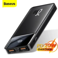 baseus power bank 20000mah portable charger powerbank 10000 external battery pd 20w fast charging for iphone 13 pro max xiaomi