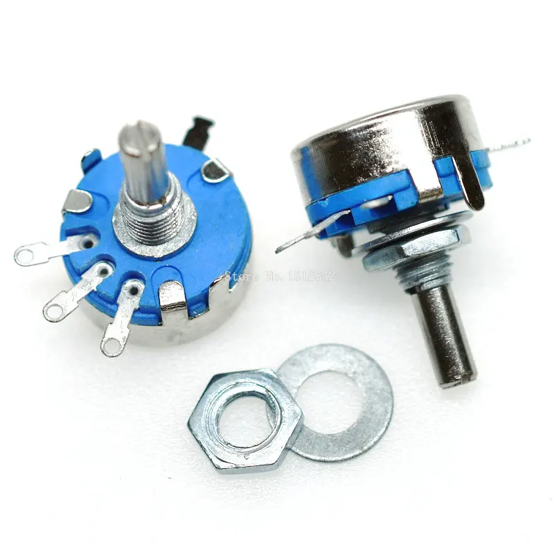 2 шт. потенциометра из карбона с поворотным конусом и 3 клеммами 1K 10K 47K 4K7 100K 470K 220K 1K5