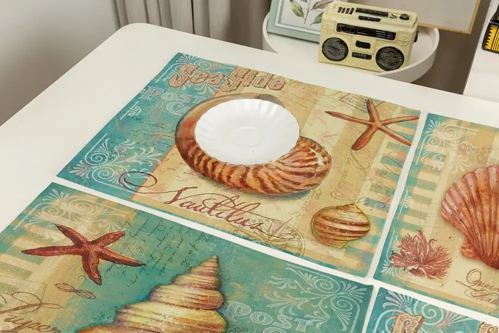 Салфетка FYMX в виде осьминога морская жизнь морской лошадь черепаха краб медуза