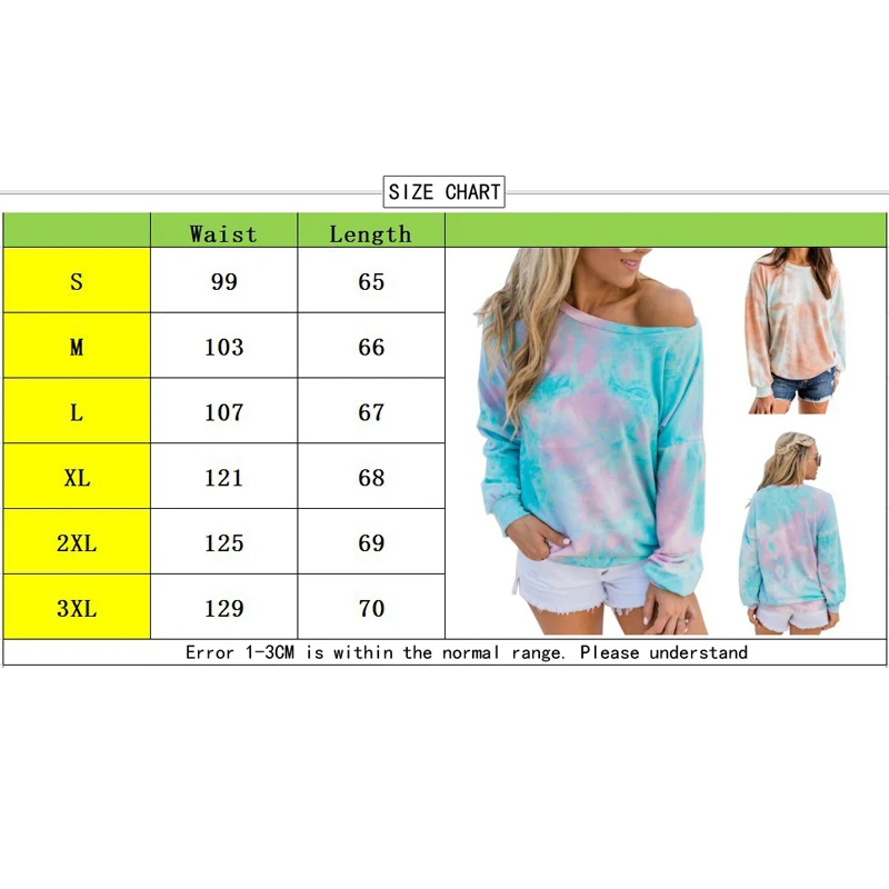 

Spring Womens Clothes Sweatshirt Harajuku Long-sleeved Sweatshirt For Women Tie-Dye Printed Loose Leisure O-neck Female Pullover