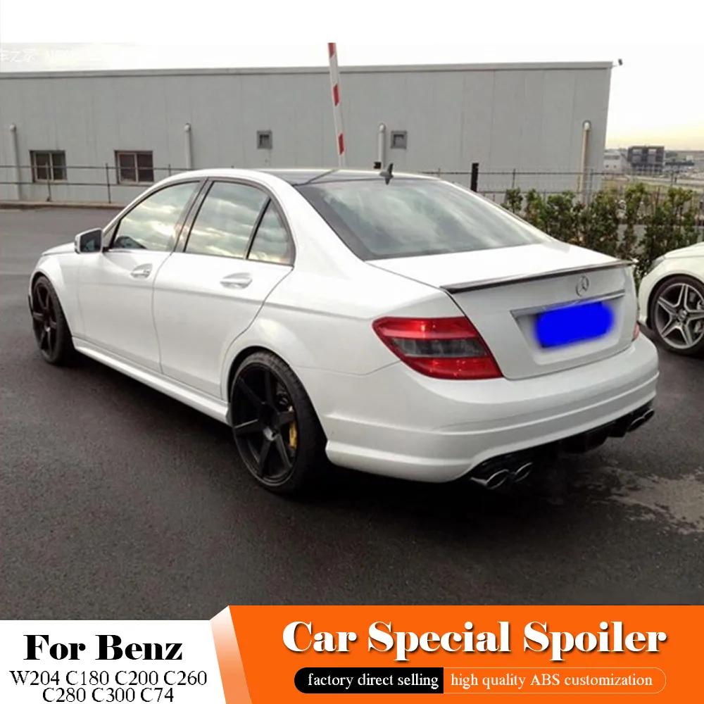 AITWATT для Benz W204 C180 C200 C260 C280 C300 C74 черный Спойлер ABS Материал заднее крыло автомобиля