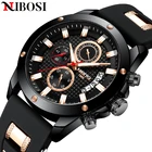 Часы наручные NIBOSI Мужские кварцевые, брендовые Роскошные спортивные модные водонепроницаемые с хронографом, с датой