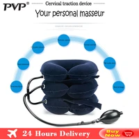 3 layer inflatable air cervical neck traction device soft neck collar pillow for pain stress relief neck stretcher