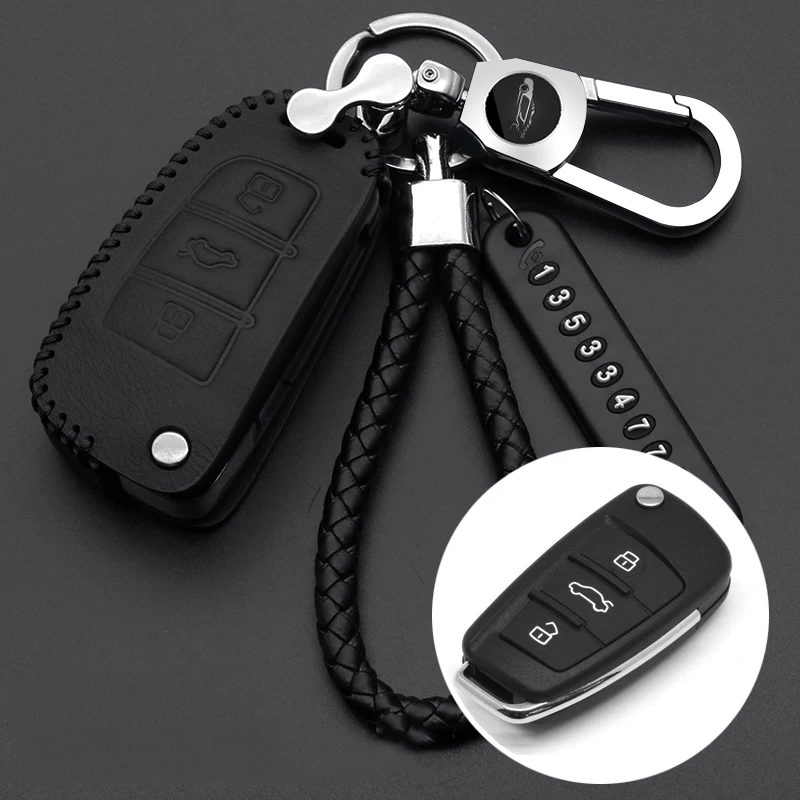 Световой кожаный чехол для автомобильных ключей Audi A5 Q7 S4 S5 A4 B9 A4L и формирующая
