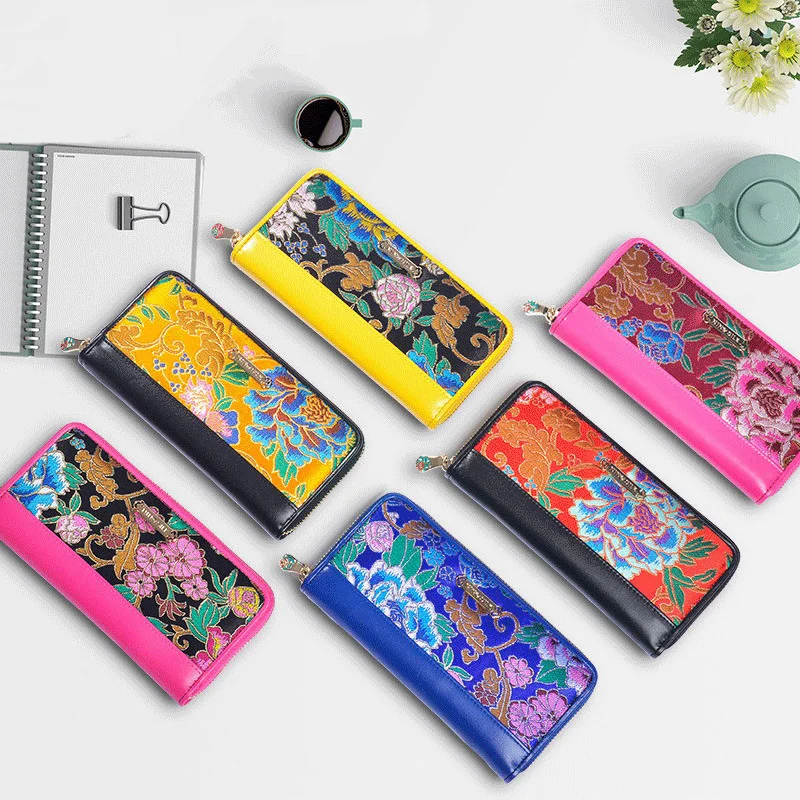 

Пять искусств Нанкин парчовый кожаный кошелек кожаный парчовый бумажник для рукоделия индивидуальный Печатный предприятие