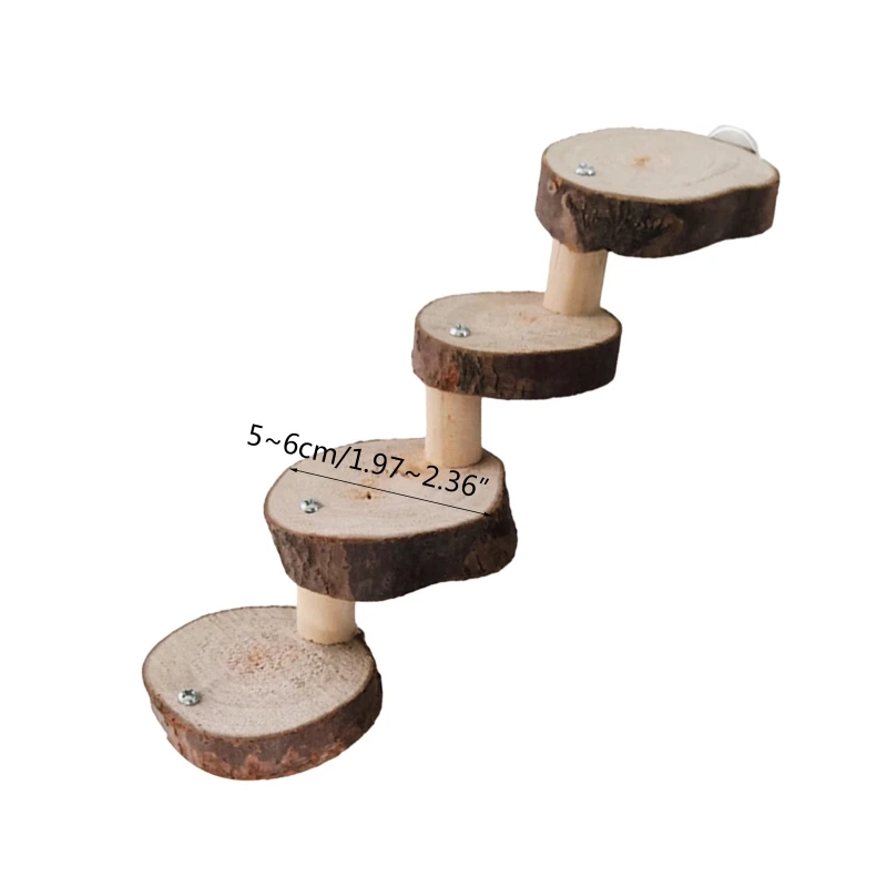 

1pcs Wooden Parrot Hamster Climbing Ladder Stairs Birds Exercise Perches Stand Molar