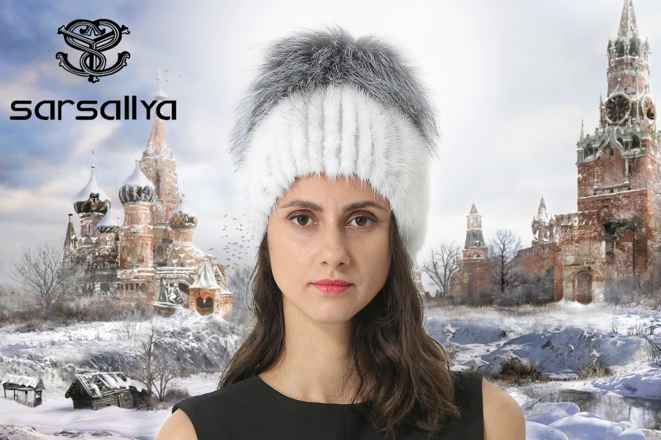 Зимняя женская вязаная норковая шапка, женская шапка из натурального меха с подкладкой из лисьего Помпона, женские теплые головные уборы, дамские шапочки на осень