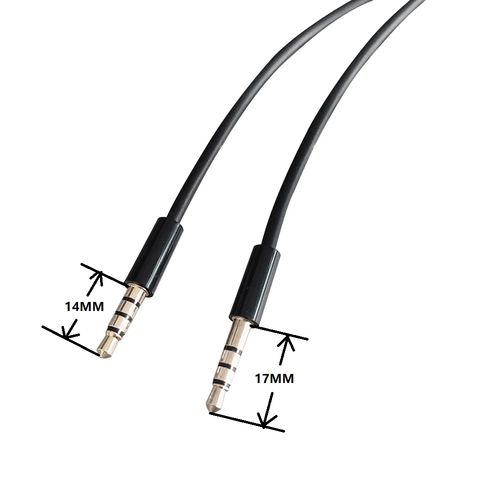1.5m 5ft 3.5mm Jack Audio Cable Male To Car Aux 4Poles 14mm to 17mm long tip | Электроника