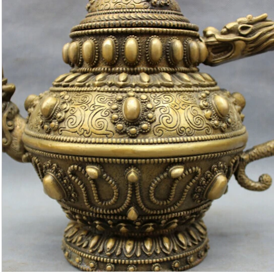 --- 506 + 12 &quotНародная китайская Бронзовая статуя головы дракона буддизм стиль