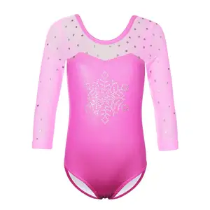 Купальник BAOHULU детский, розовый, со снежинками и блестками