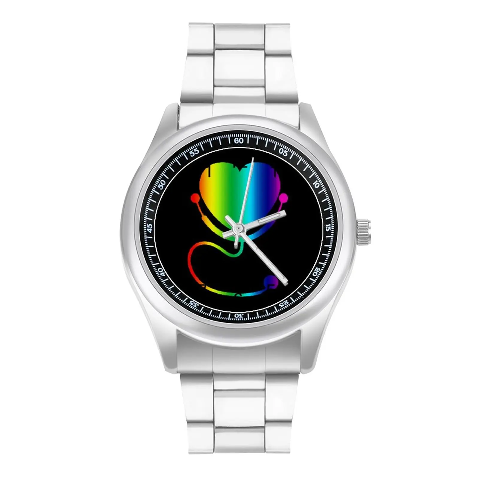 

Lesbian Pride Quartz Watch Stainless Photo Wrist Watch Woman Outdoor Modern Photo Wristwatch