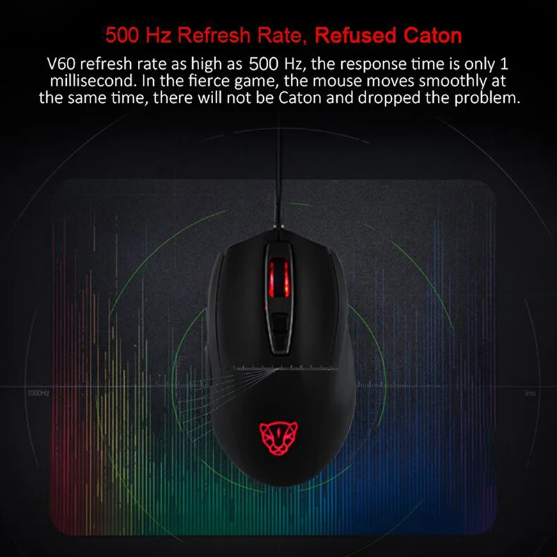 motospeed v60 usb wired gaming mouse mice 7 button 5000dpi dpi optical sensor mause rgb back light for laptop pc matte rexture free global shipping