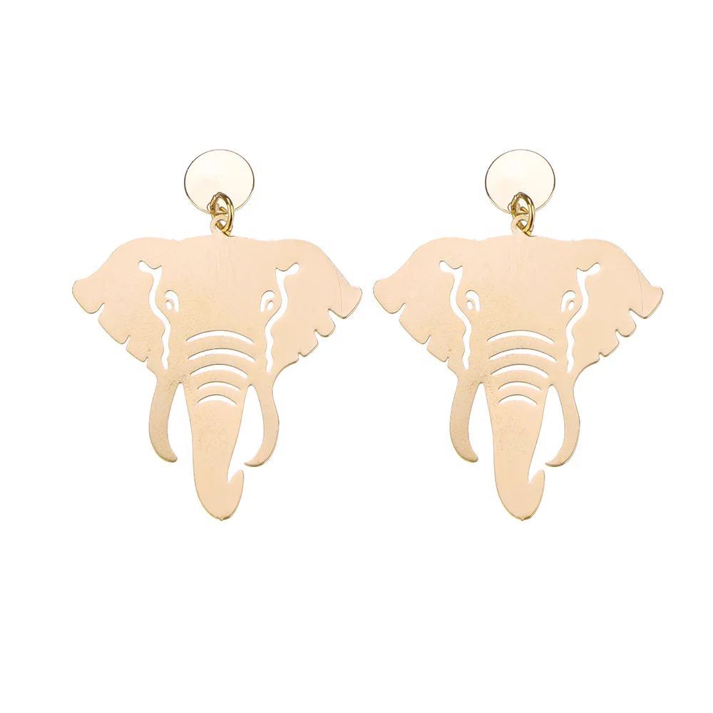 A Elephant Gold Sindlan, забавные висячие серьги в виде слона, ананаса, Преувеличенные массивные серьги в виде животных, корейские ювелирные изделия, серьги для женщин - Окраска металла: A Elephant Gold