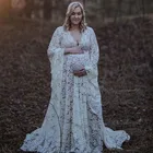 2020 г., платье для беременных в стиле бохо, кружевное платье для беременных стрельбы