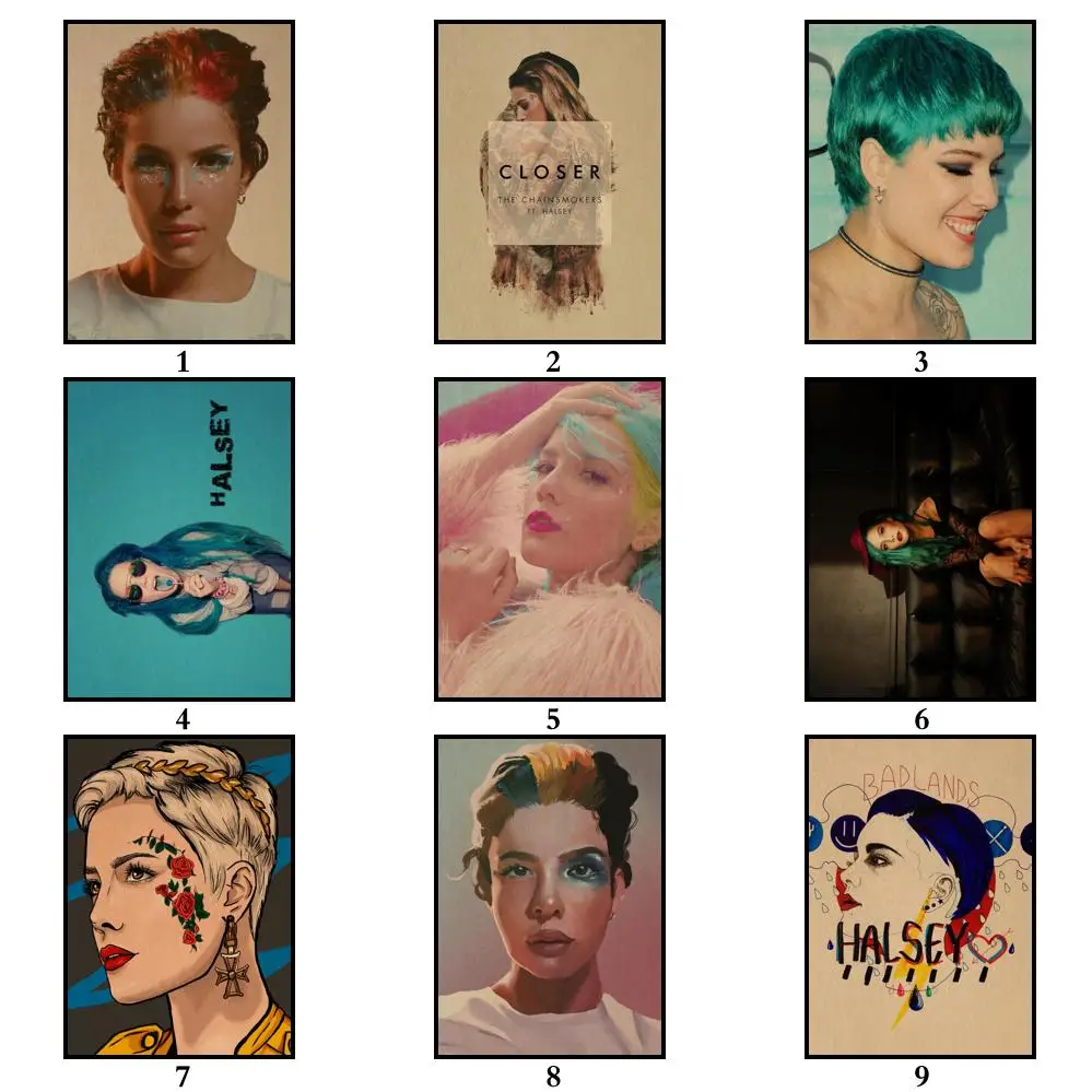 43 дизайна Halsey плакат из крафт-бумаги Альтернативная абстрактная картина для кафе