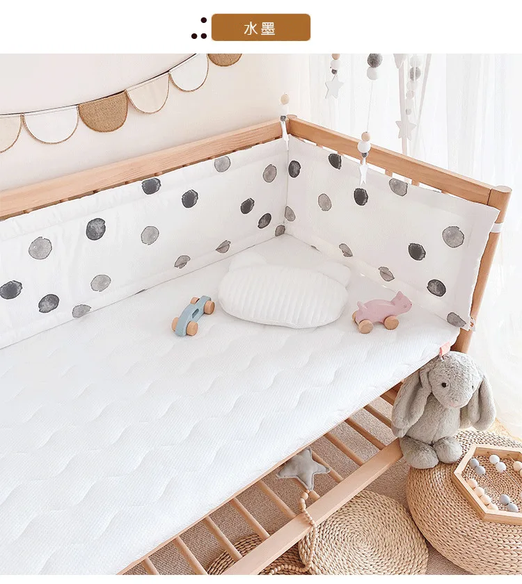 Бампер для детской кровати хлопковая цельная подушка защиты кроватки защита от