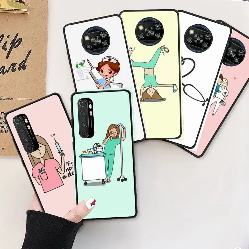 

Cartoon Medicine Doctor Nurse Phone Case For Xiaomi Redmi 7A 8A 9 K30 K20 Pro 9A Note 8T Note 8 9 Pro Silicone Cover