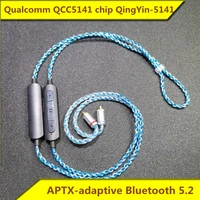 qualcomm qcc5141 chip qingyin 5141 aptx adaptive lossless decoding bluetooth headset cable bluetooth 5 2 4pin blue and white
