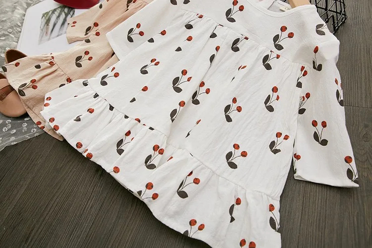 2020 весеннее Повседневное платье из 100 хлопка для маленьких девочек с длинными