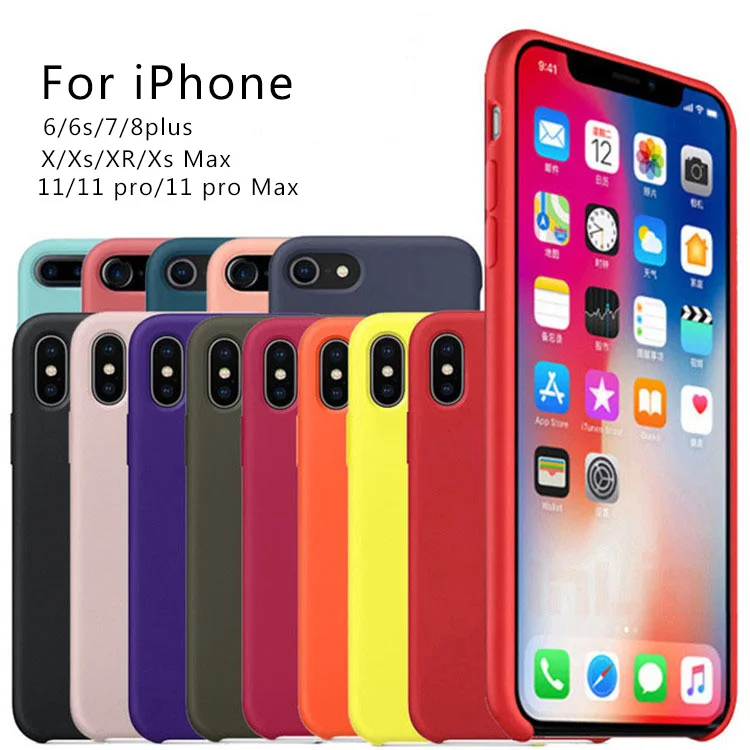 Официальные силиконовые чехлы для iPhone 7Plus 6 6S 7 8 Plus с логотипом силиконовый чехол для iPhone 10 X XR XS Max в розничной упаковке