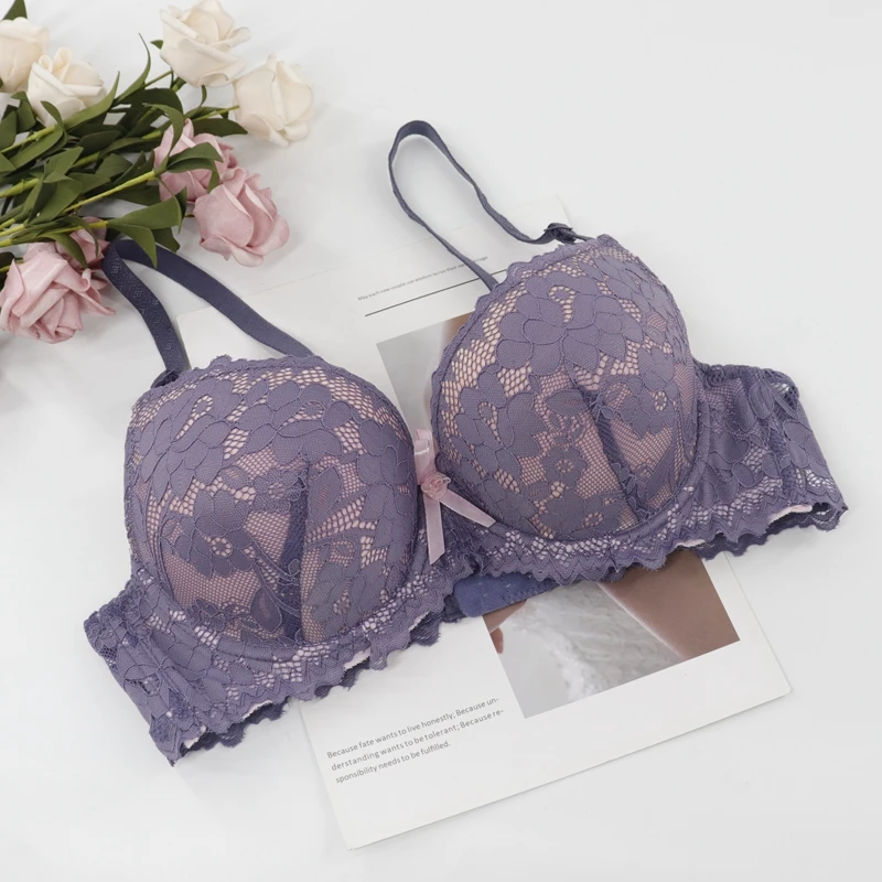 Dark Blue Beauwear ультра тонкий цветочный кружевной бюстгальтер-трансформер дышащий бюстгальтер с косточками пуш-ап размера плюс 34A-38B 36C-40D нижнее белье BH - Цвет: Dark Blue