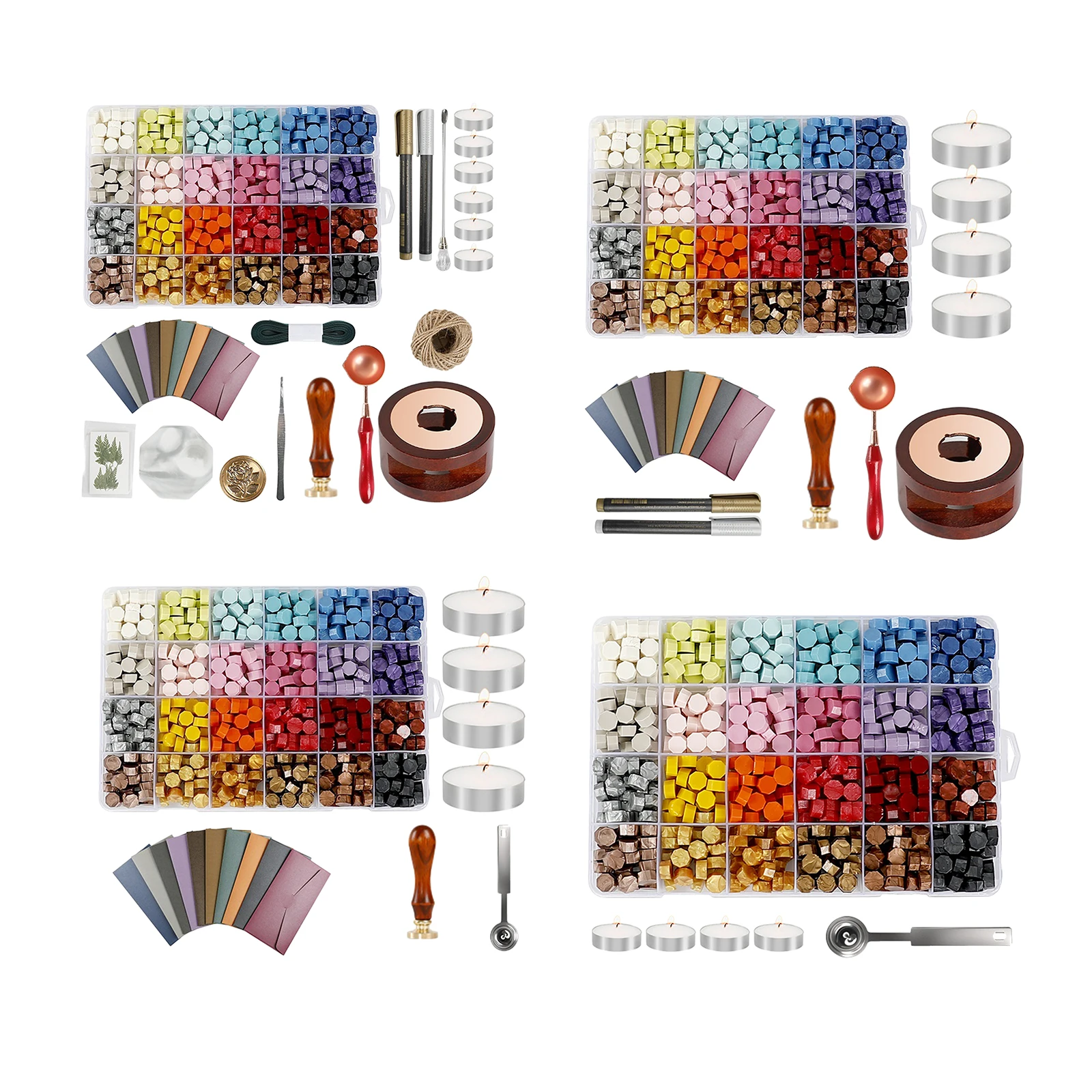 

Vintage DIY Wax Seal Box Kit Stamp Spoon Set Retro Wedding Gifts Craft Tools