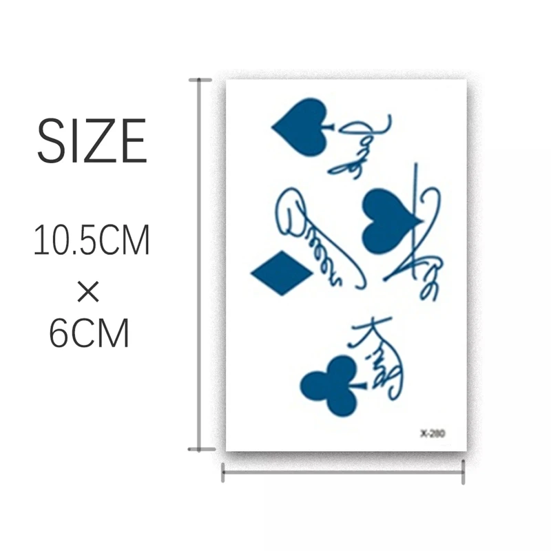 Women's Temporary Small Tattoo Stickers, Flowers, Butterflies, Playing Cards, Peach Heart False Tattoos, Waterproof And Durable