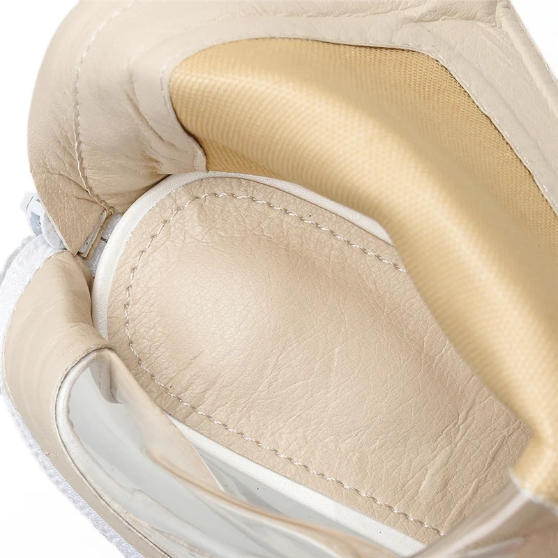 2019 г. Женские белые сапоги прозрачные для стриптиза короткие ботильоны на