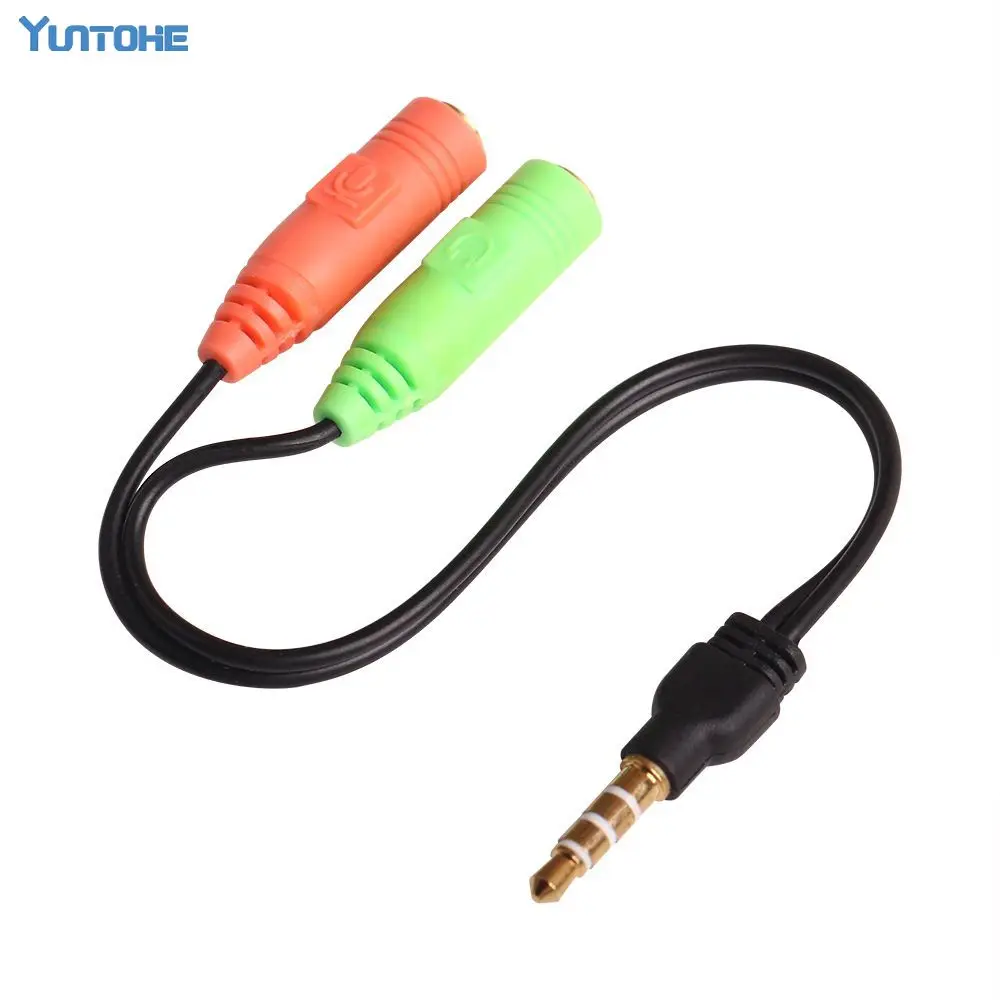 2 to 1 Audio Cable Adapter Line conversion head into two mobile phone headset computer mp3 player game box microphone turn 50pcs |