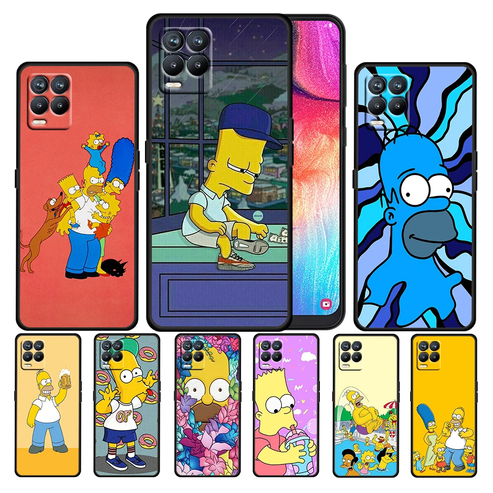 

The Simpsons Daily Funny For OPPO Realme Narzo 30 20 8 8i 7 6 5 3 2 Pro Global 5G Soft TPU Silicone Black Phone Case Cover